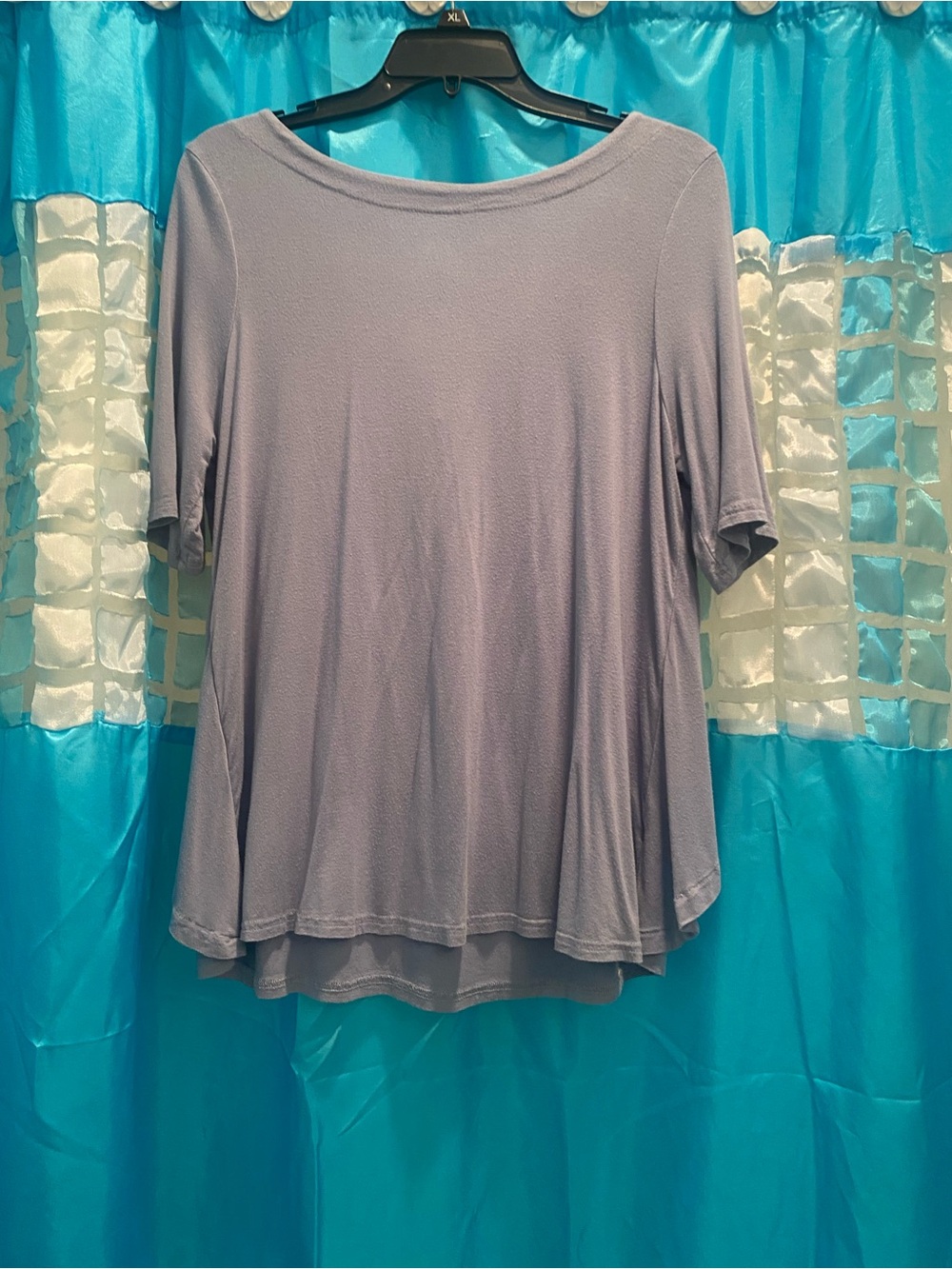 Women's blue Short-Sleeve Swing Top - Unbranded